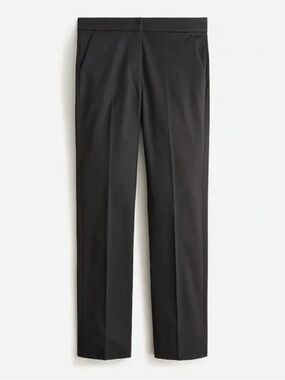 J. Crew Black Kate straight-leg high-rise pant in bi-stretch cotton blend - 2T